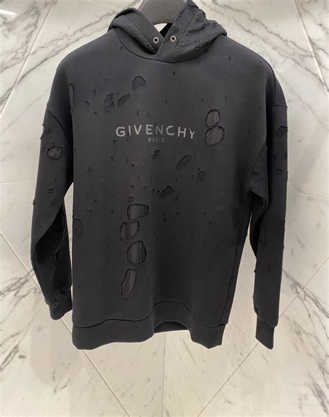 givenchy distressed hoodie fake|givenchy destroyed short sleeve.